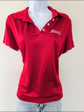 Budweiser Dri-Fit Women’s Golf Red Polo Top